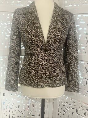 J. CREW Classic Black & Khaki Casual Patterned Women's Blazer